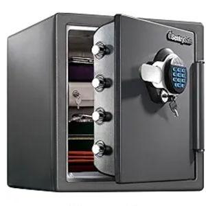 SentrySafe Waterproof and Fireproof Alloy Steel Digital Safe Box for Home with Code Button Keypad, 1.23 Cubic Feet, 17.8 x 16.3 x 19.3 Inches (exterior), SFW123GDC