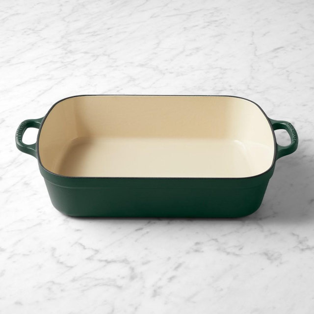 Le Creuset Signature Enameled Cast Iron Rectangular Roasting Pan, 5 1/4-Qt., Foret