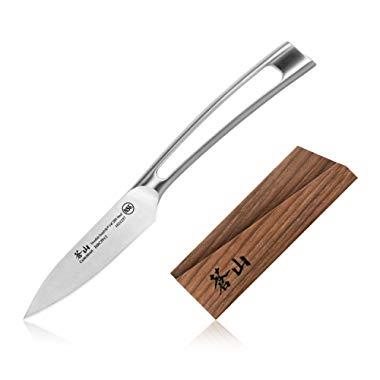 Cangshan TN1 Series 1021684 Swedish Sandvik 14C28N Steel Forged 3.5-Inch Paring Knife and Wood Sheath Set