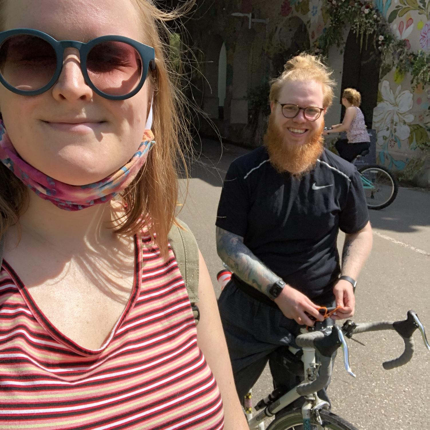 Our first photo together! Dequindre Cut, Detroit, May 2020