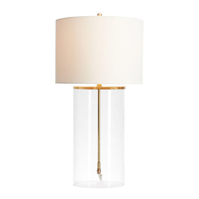 Aria 22.5" Tall Glass Table Lamp, Antique Brass