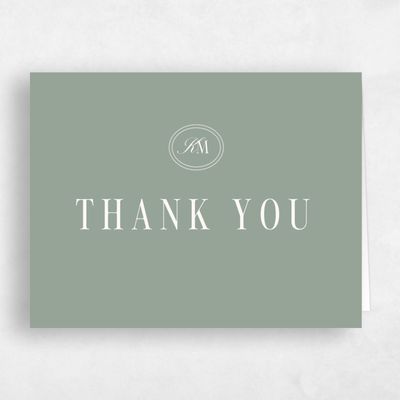 Sage, Green Wedding Thank You - Mahogany Landscape