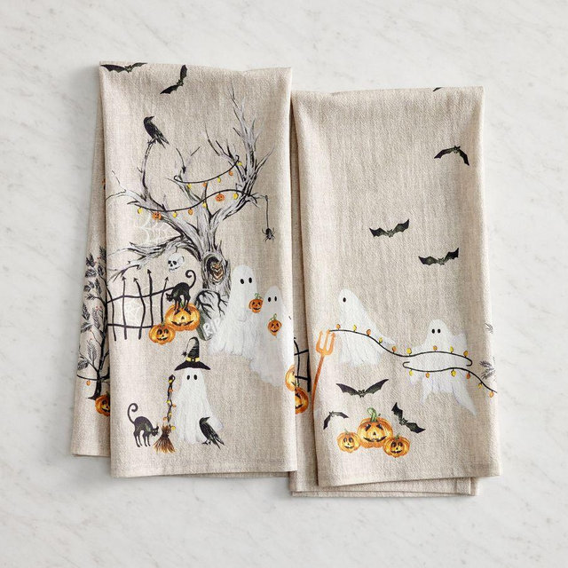 Scary Squad Tea Towels, Set of 2 - Flax