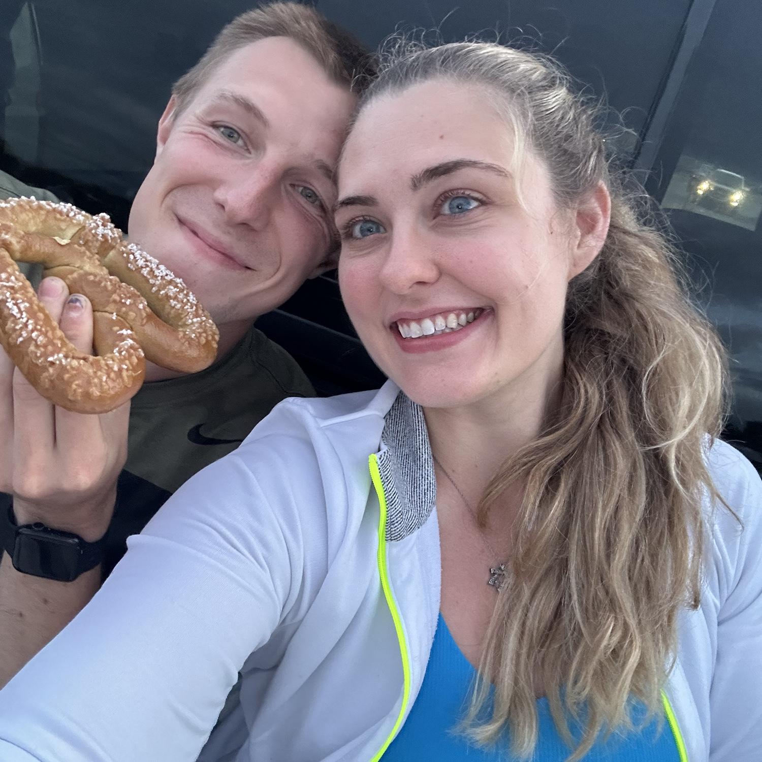 Zack also has a thing for pretzels.