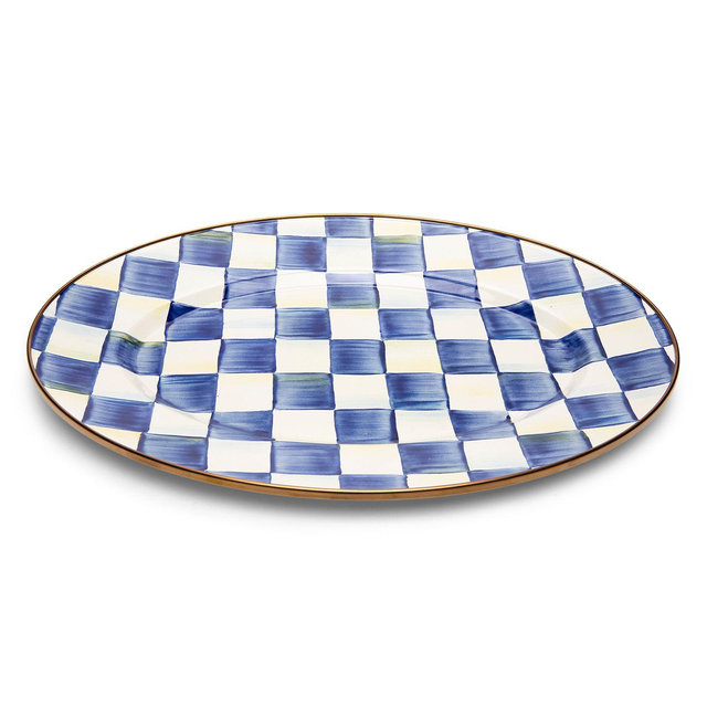 Mackenzie-Childs Royal Check Small Oval Platter