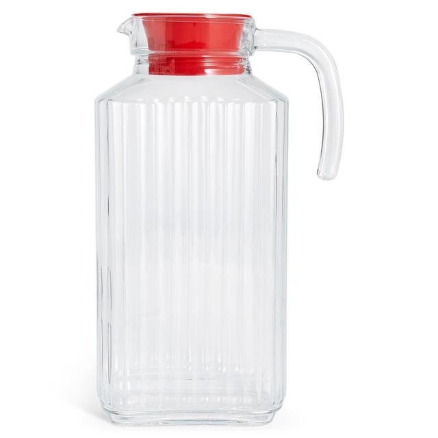 Martha Stewart Collection Glass Pitcher with Red Lid, Created for Macy's