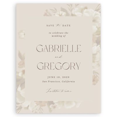 Classic Greige, Beige Wedding Digital Save the Date - Canopy Classic
