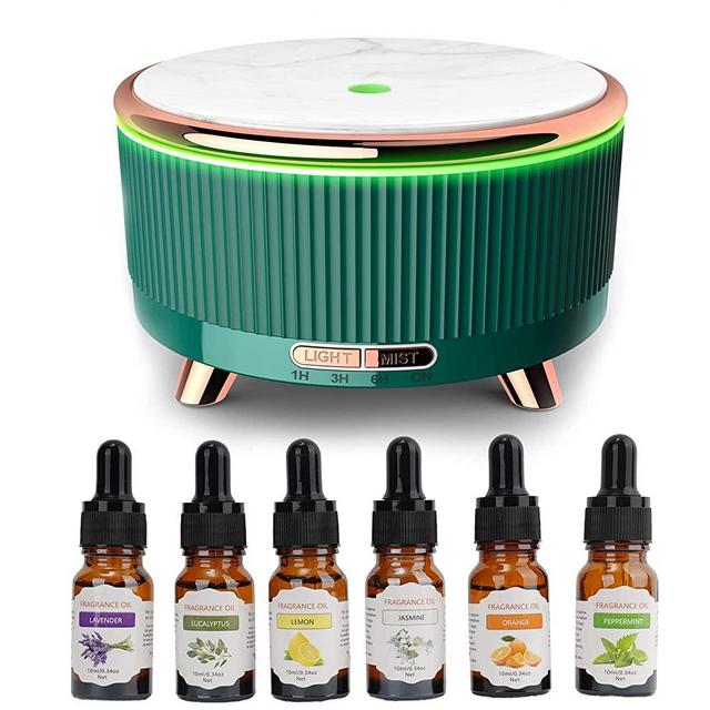 Diffusers for Essential Oils Large Room, 500ml Aromatherapy Diffuser with Oils (Lavender, Eucalyptus, Lemon, Jasmine, Orange, Peppermint)