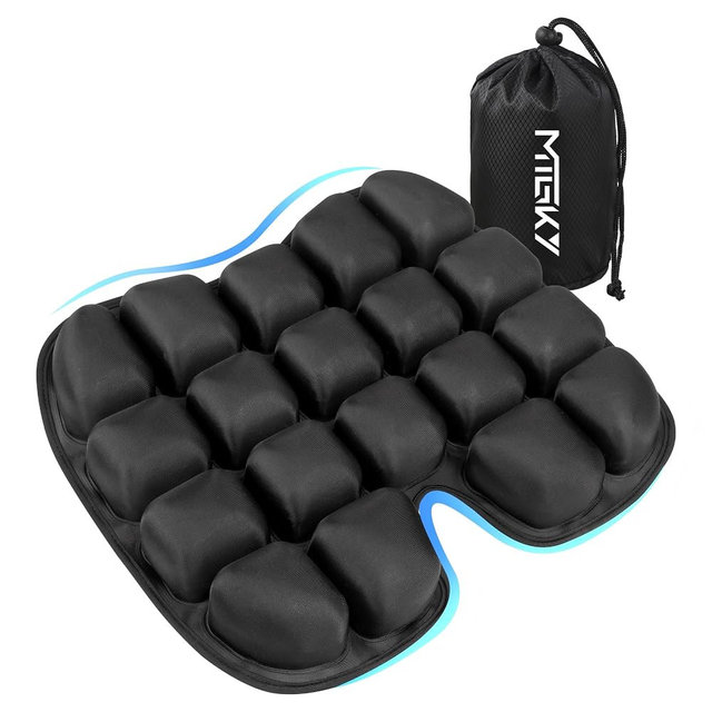 Travel Cushion for Airplane,Portable&Adjustable Air Seat Cushion,Inflatable Cushion for Travel,Coccyx Tailbone Pain Relief Chair Pad