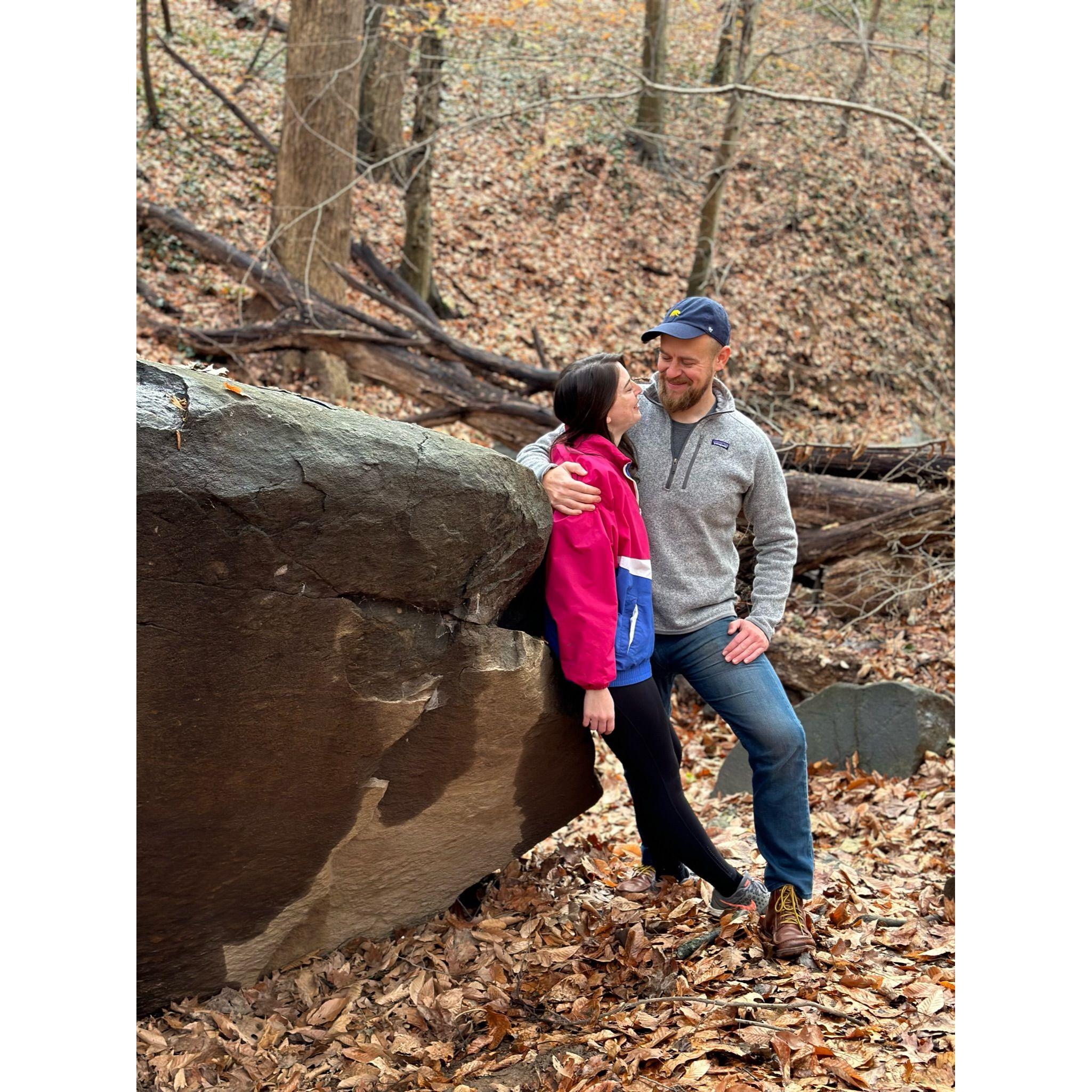 The spot where John proposed near the house Winnie grew up in in DC