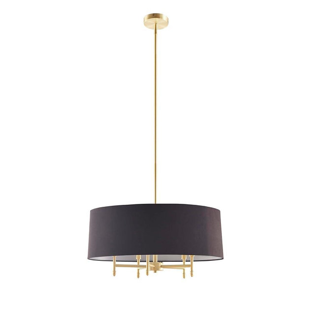 Hampton Hill Presidio Chandelier for Dining Room, 5-Light Chandelier for Entryway with Adjustble Height, Sloped Ceiling Compatible, Modern Chandelier Light, 24" W, Gold/Black