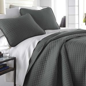 Southshore Fine Linens - Vilano Springs Oversized 3 Piece Quilt Set, King/California King, Slate