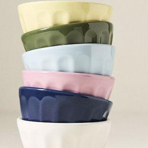 The Latte Stoneware Nut Bowls, Assorted Set of 6: Amelie Edition