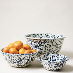 Large Navy Spatter Enamelware Bowl