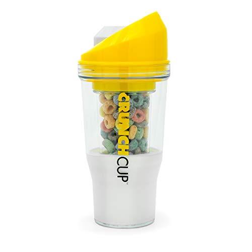 The CrunchCup - A Portable Cereal Cup - No Spoon. No Bowl. It's Cereal On The Go. (Yellow)
