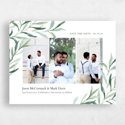 White Simple Wedding Save the Date - Eastwick Trio