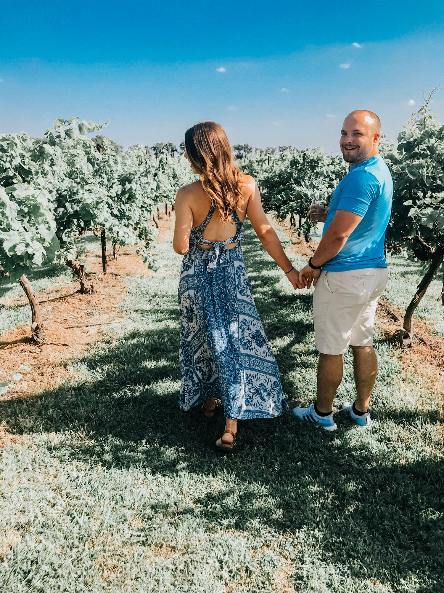 At Grace Hill winery in June 2019 before DJ proposed.