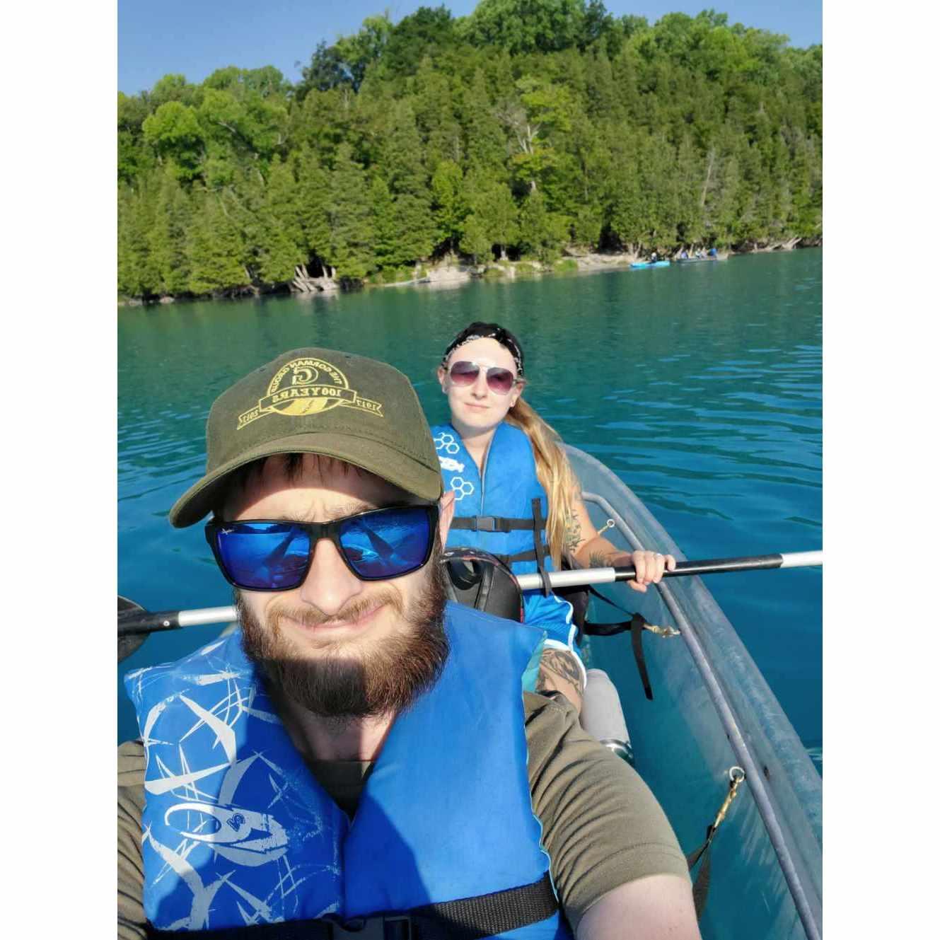 Jake's first time kayaking @ Green Lakes State Park! The crystal tandem kayaks are where it's at