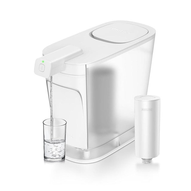 PHILIPS 20 Cup Water Filter Pitcher with Plus Filter - ADD5903, Rechargeable Water Dispenser, Water Purifier Filter for Fridge Door, 1 Plus Filter for 3 Months/60 Gallons, Reduces Lead & 46 impurities