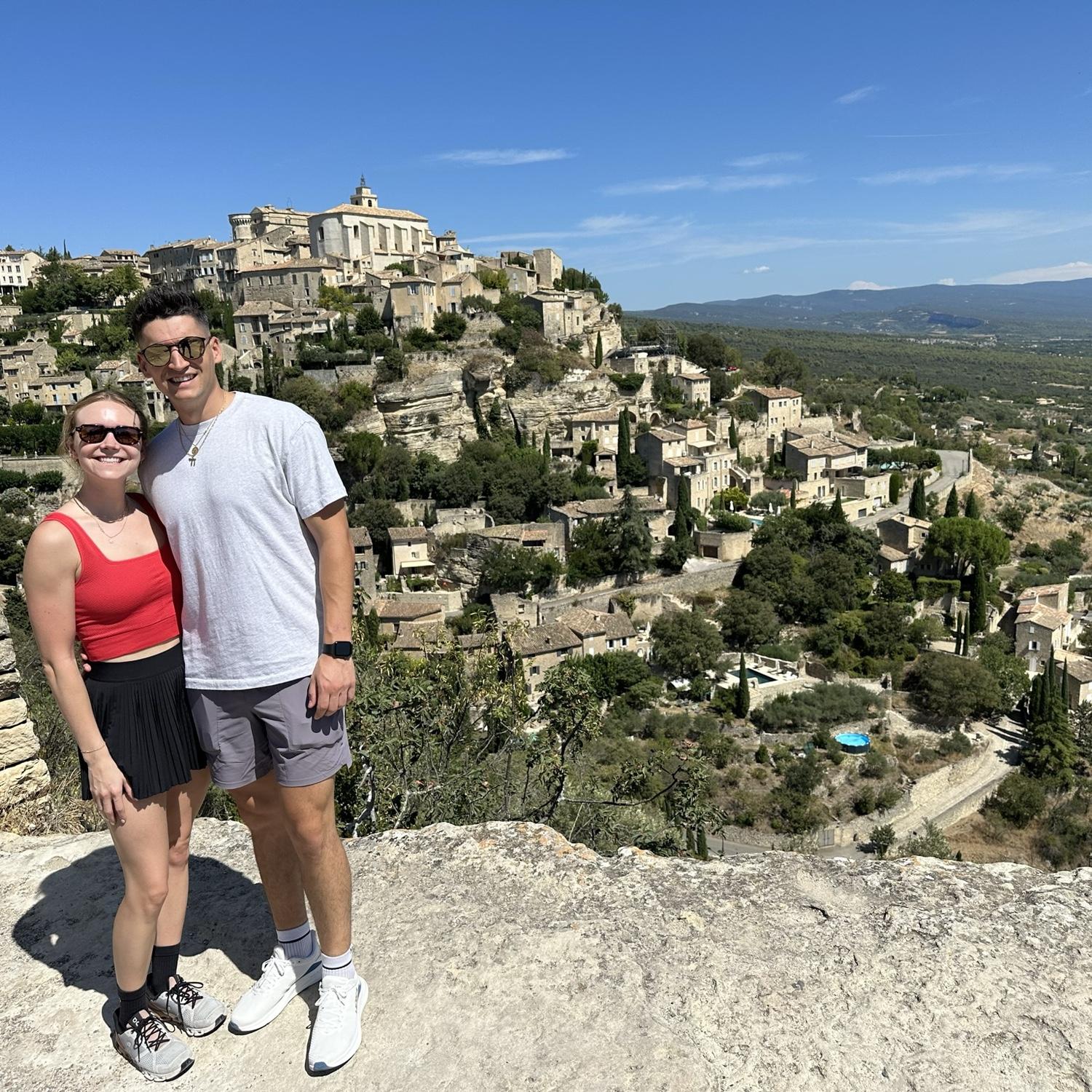 The day we got engaged, exploring Gordes France together