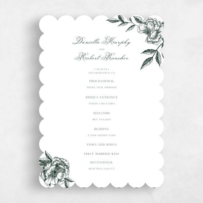 Green Scalloped Wedding Program - Iniguez