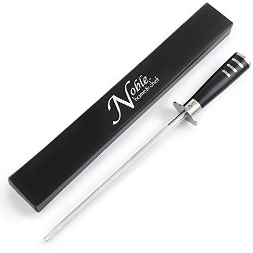 Professional Knife Steel Magnetized for Safety. Our Honing Rod Has an Oval Handle for a Firm Grip and is Built For Daily Use, Perfect for Chefs and Home Cooks Alike! (12", 3 Stripe)