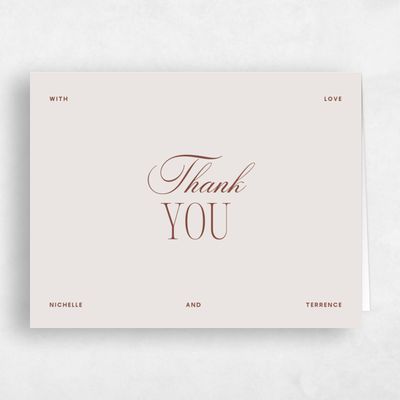 Light Greige, Grey Wedding Thank You - Solange Landscape