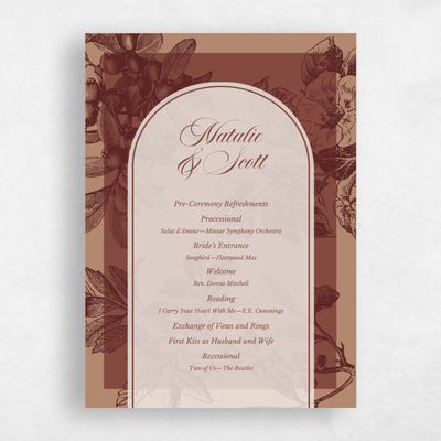 Orange Standard Wedding Program - Ridgemoor