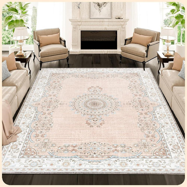 Istana Bedroom Rugs 9x12 - Beige Area Rugs - Foldable Big Rugs for Living Room - Stain Resistant 9 X 12 Rugs - Eco-Friendly 9 X 12 Outdoor Rug - Easy to Clean Dining Room Rug 9x12