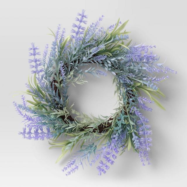 13.5" Artificial Lavender Wreath Purple - Threshold™
