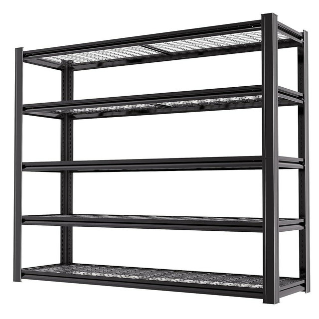 LI JIU HOME 62" W x 24" D x 72" H Garage Shelving Heavy Duty Metal Shelving 3500LBS Storage Shelves Adjustable Metal Shelves for Storage Industrial Garage Shelves for Warehouse Basement (5T 72*62*24)