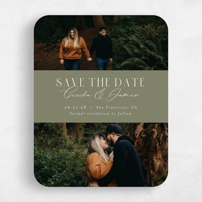 Green Rounded Wedding Save the Date - Shahira Multiphoto