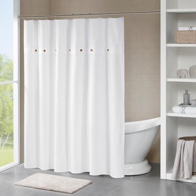 Lucina Cotton Textured Shower Curtain Gray