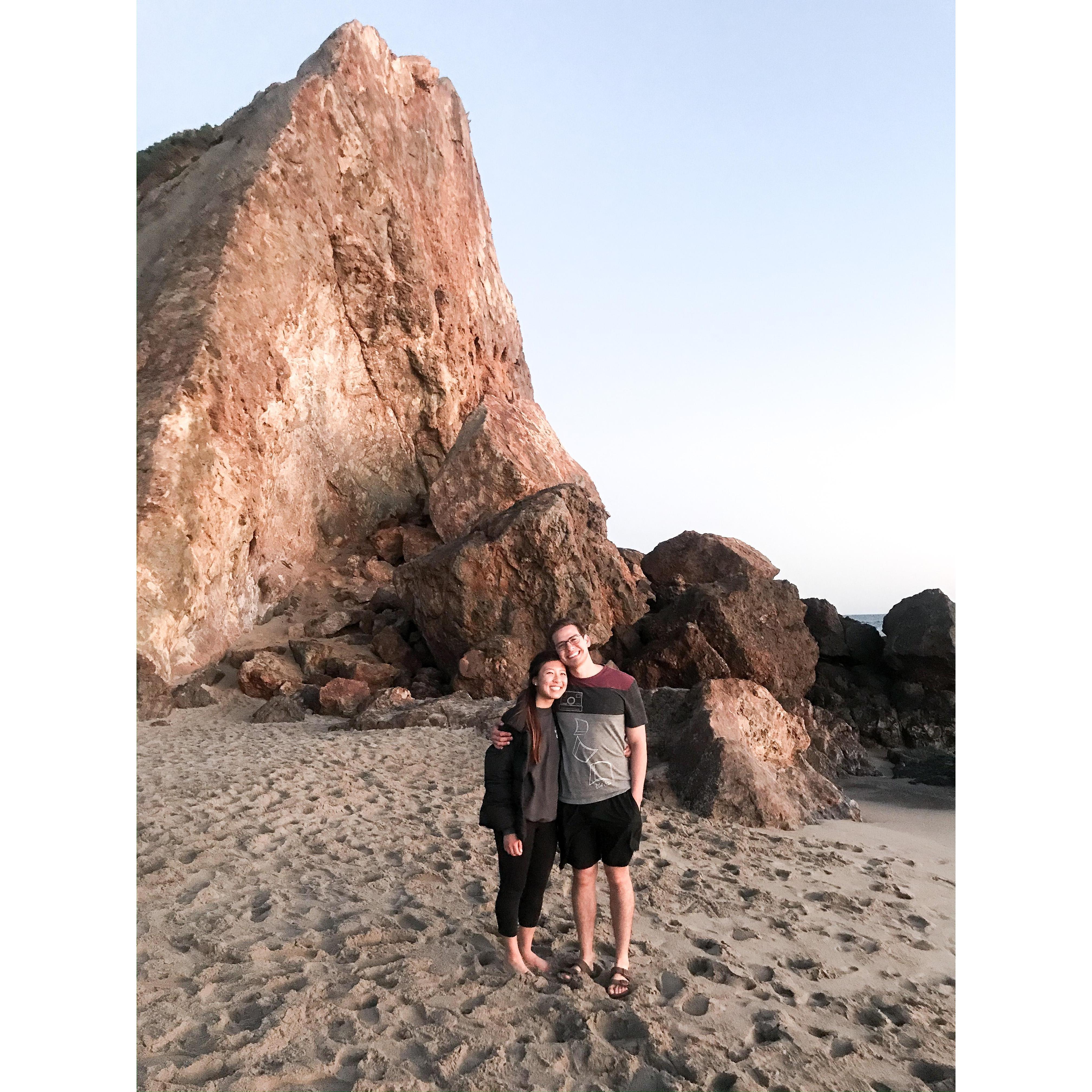 Valentines date: rock climbing & dinner in Malibu. (Little did I know we'd be getting engaged here 7 months later!!)