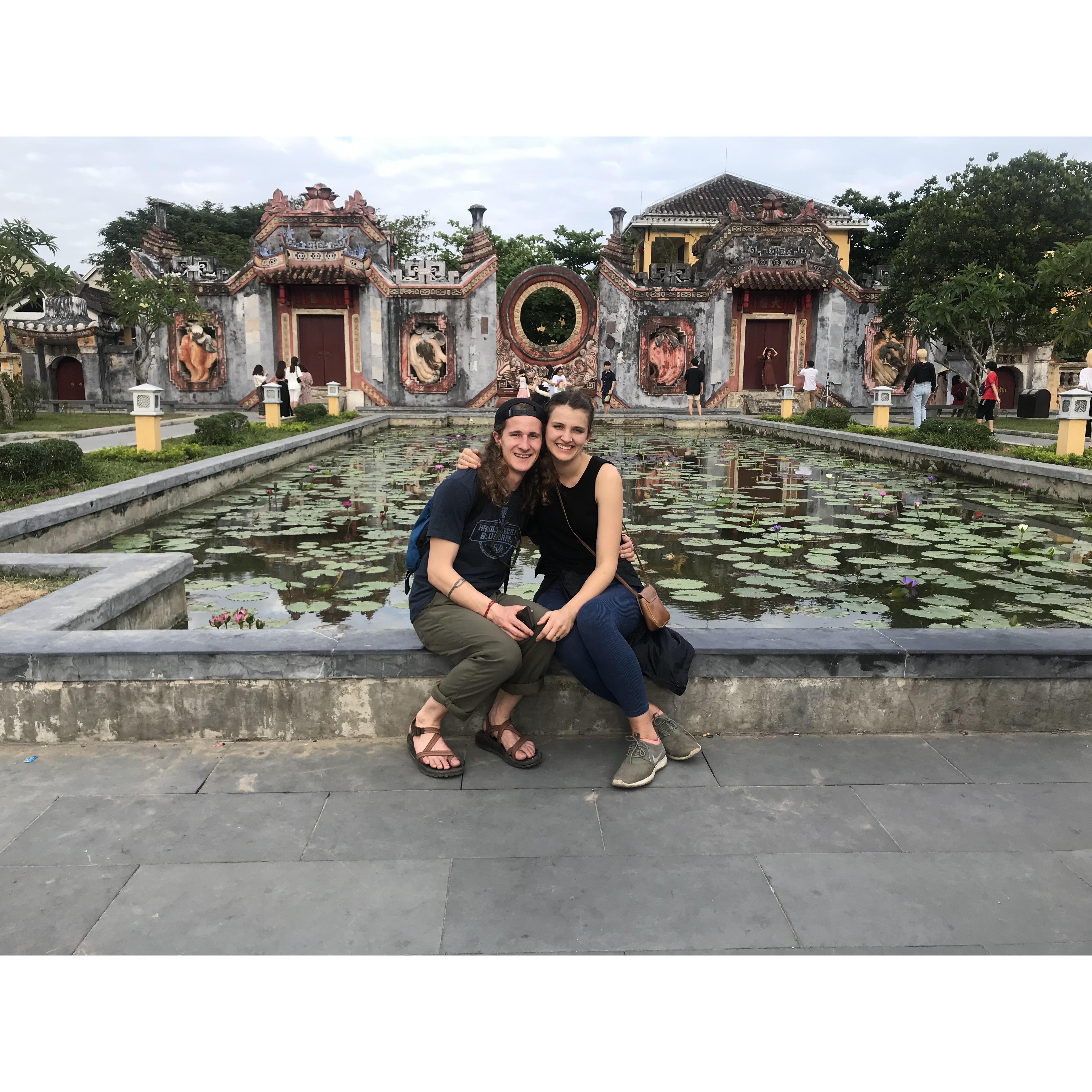 Post engagement Hoi An (central Vietnam) adventures. Somehow we always end up holding our knees like this, we probably have twenty photos like this lol