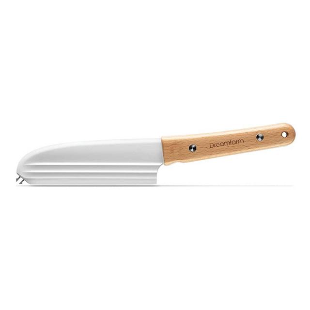 Dreamfarm Knibble | Non-Stick Cheese Knife with Stainless Steel Forks | Wooden Handle