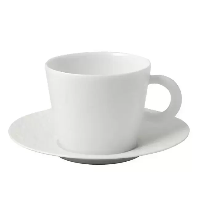 Bernardaud Twist White Single Espresso Cup and Saucer