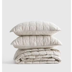 Linen Quilt Set in Sand