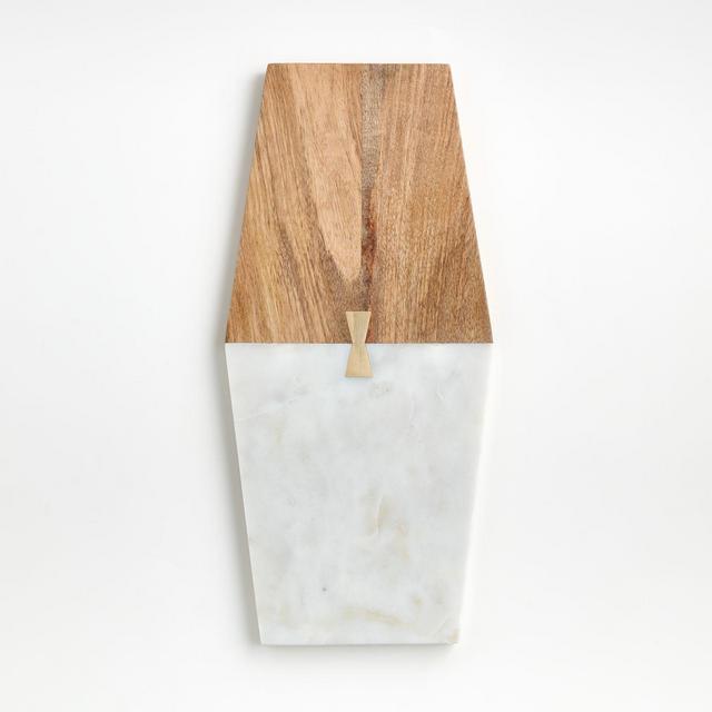 Salvia Wide Nesting Marble and Wood Cheese Board