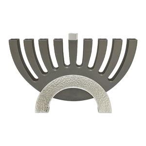 Charcoal Hammered Flipped Menorah