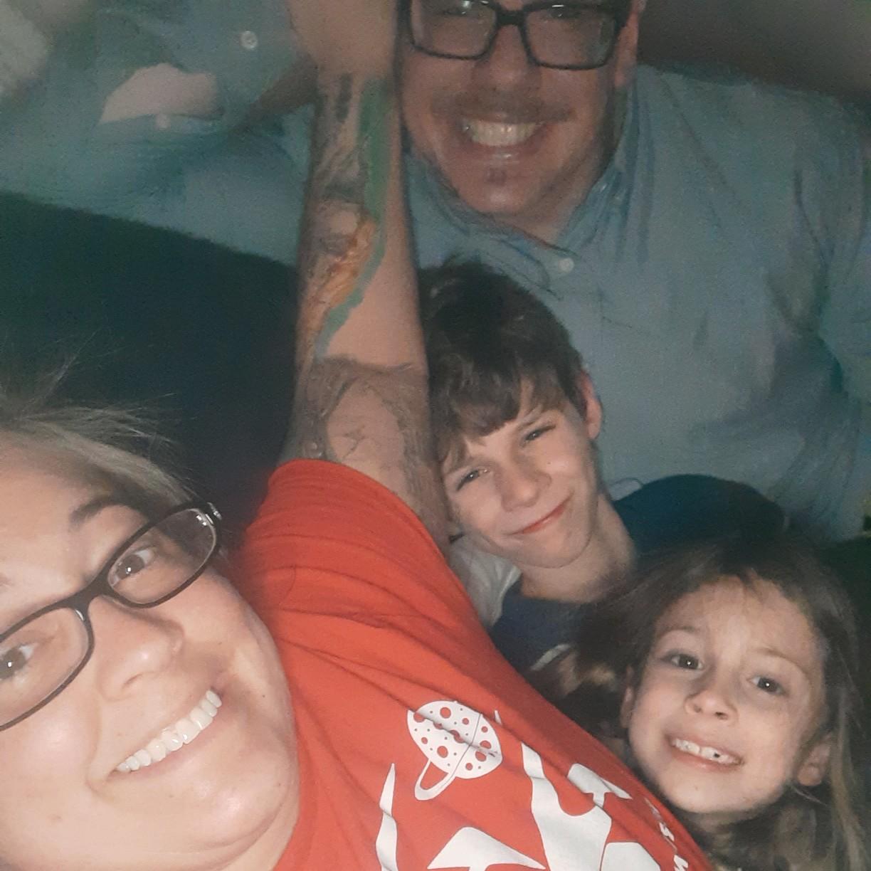 Cuddling during a brief power outage