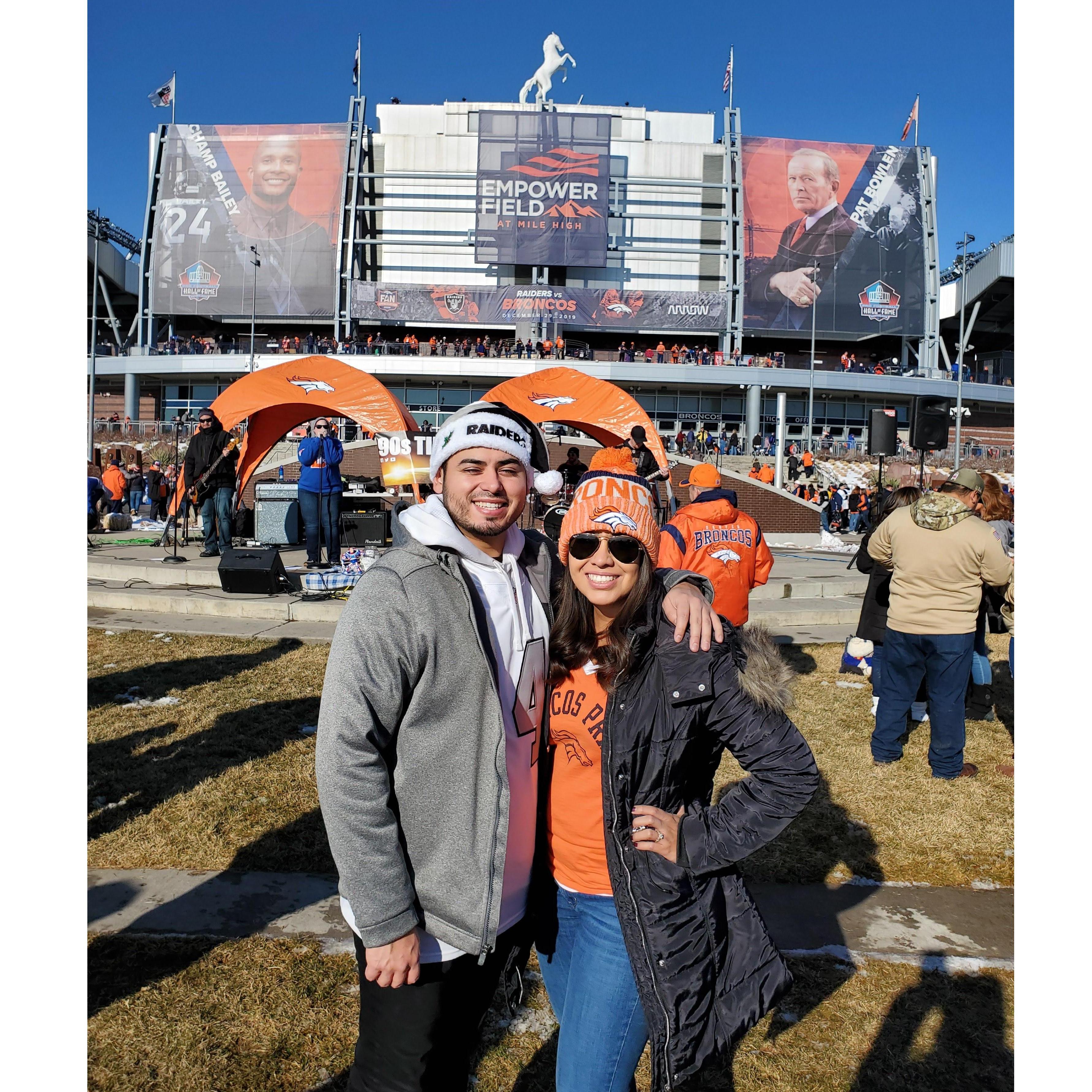 1st Raider vs Broncos Game in Denver