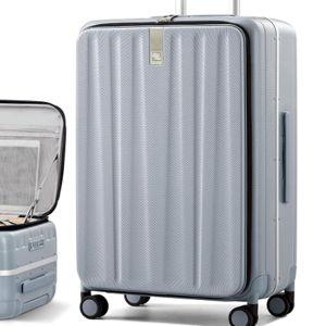 Hanke 26 Inch Large Checked Luggage - Grey