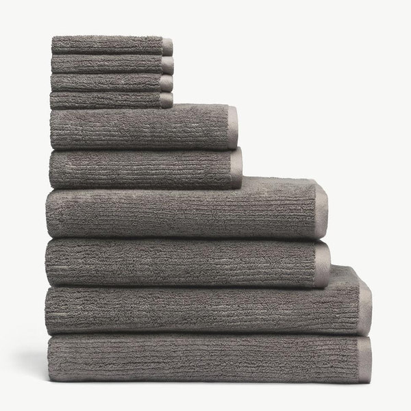 Complete Ribbed Terry Bath Bundle- Charcoal