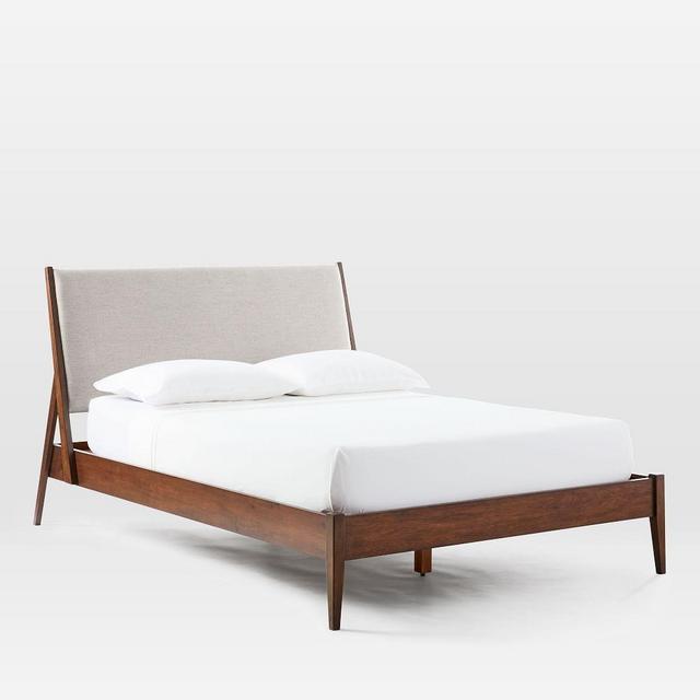 Wright Upholstered Bed, King, Twill, Dove