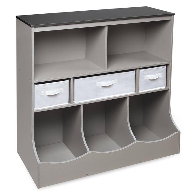 Badger Basket Combo Bin Storage Unit with 3 Baskets Gray