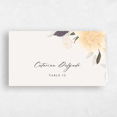 Beige Boho Wedding Place Card - Simeri