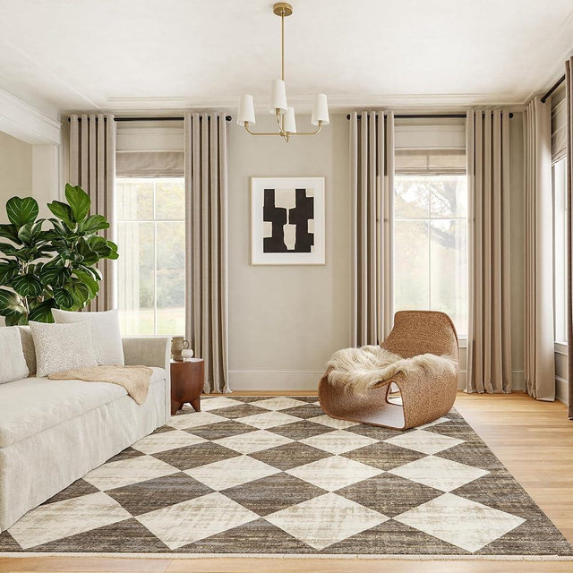 nuLOOM Fringed Performance Indoor Area Rug, Power Loomed, Easy Clean, Durable, Non-Shed, 8' x 10'2", Meline Beige