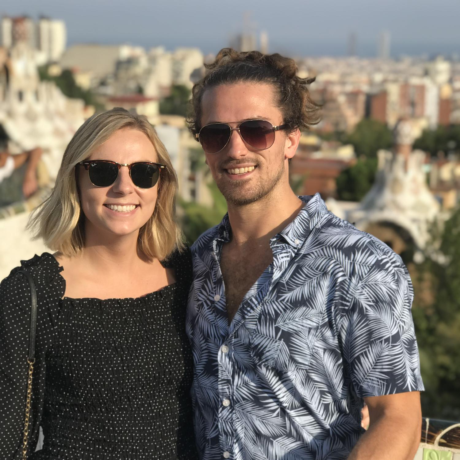 Models in Park Guell - Barcelona, Spain