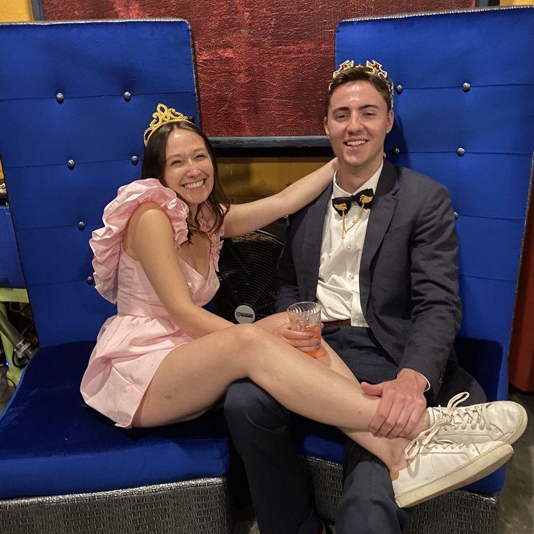 our friends threw a fake prom and we were crowned king and queen (plus scott!) based on our march madness rankings